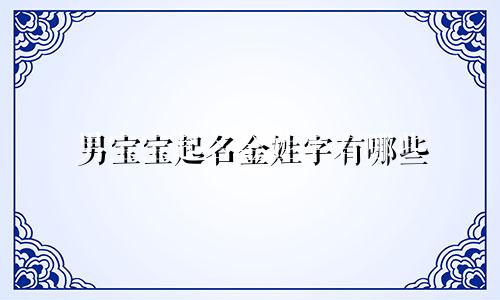 男宝宝起名金姓字有哪些