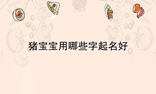 猪宝宝用哪些字起名好