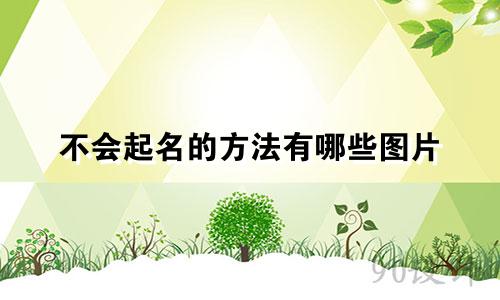 不会起名的方法有哪些图片