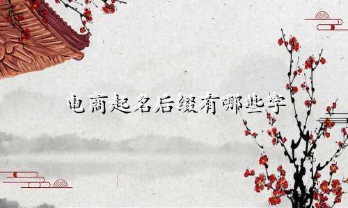 电商起名后缀有哪些字