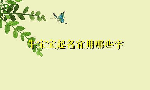 牛宝宝起名宜用哪些字