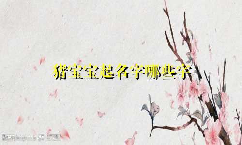 猪宝宝起名字哪些字