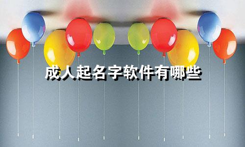 成人起名字软件有哪些