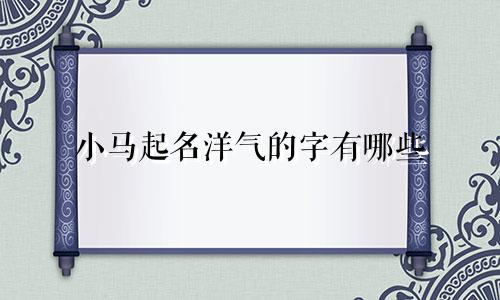小马起名洋气的字有哪些