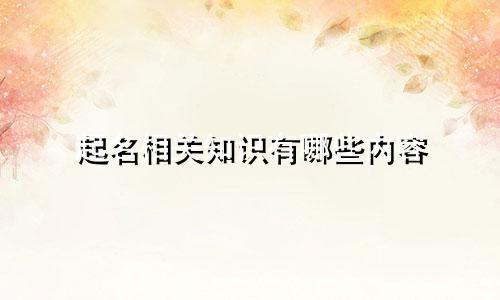 起名相关知识有哪些内容
