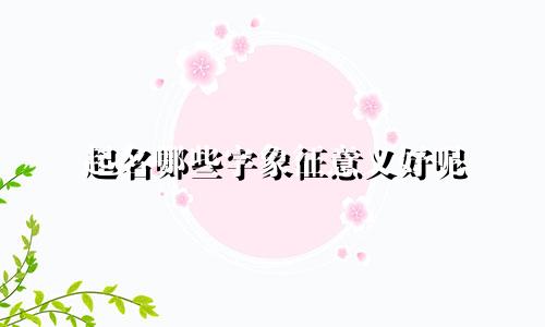 起名哪些字象征意义好呢