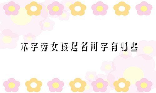 木字旁女孩起名用字有哪些