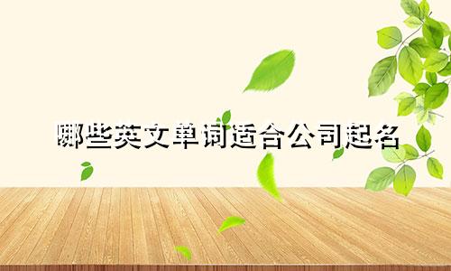 哪些英文单词适合公司起名