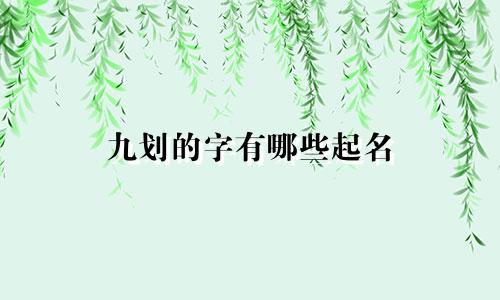 九划的字有哪些起名