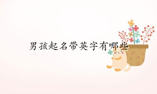 男孩起名带英字有哪些