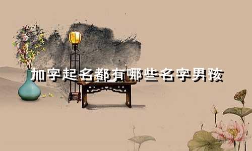 加字起名都有哪些名字男孩
