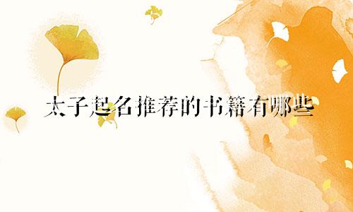 太子起名推荐的书籍有哪些