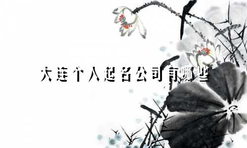 大连个人起名公司有哪些