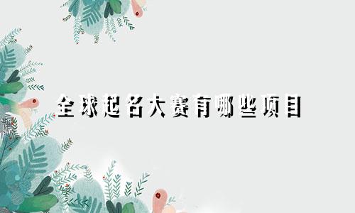 全球起名大赛有哪些项目