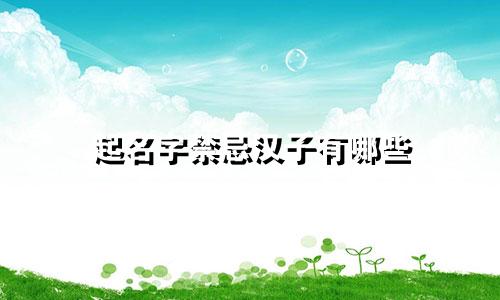 起名字禁忌汉子有哪些
