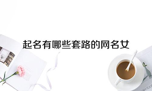 起名有哪些套路的网名女