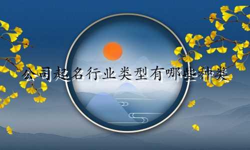 公司起名行业类型有哪些种类