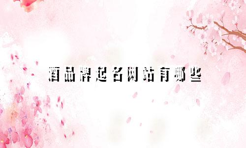 酒品牌起名网站有哪些