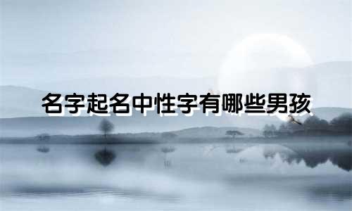 名字起名中性字有哪些男孩