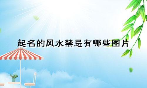 起名的风水禁忌有哪些图片