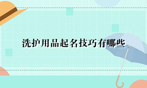 洗护用品起名技巧有哪些