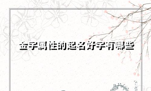 金字属性的起名好字有哪些