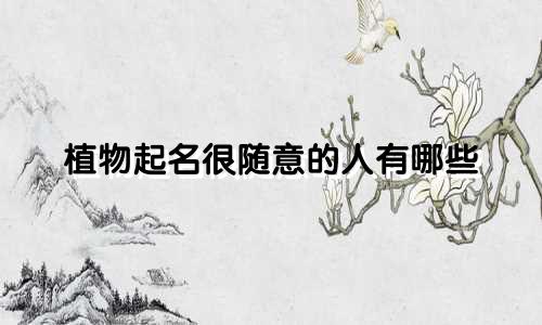 植物起名很随意的人有哪些
