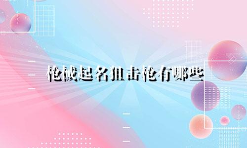 枪械起名狙击枪有哪些