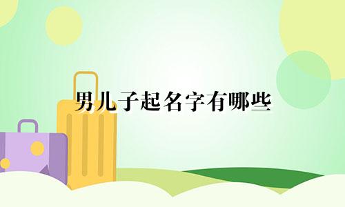 男儿子起名字有哪些