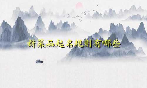 新菜品起名规则有哪些