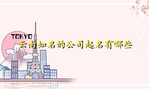 云南知名的公司起名有哪些