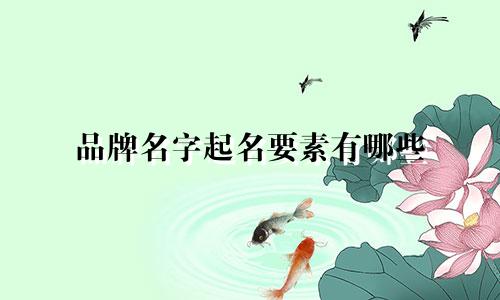 品牌名字起名要素有哪些