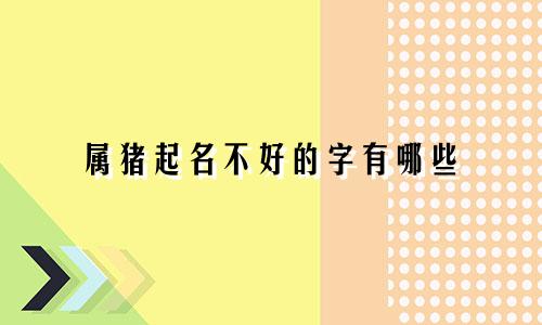 属猪起名不好的字有哪些