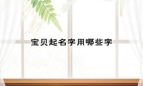 宝贝起名字用哪些字