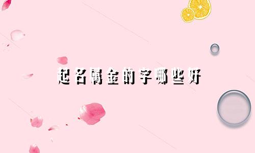 起名属金的字哪些好