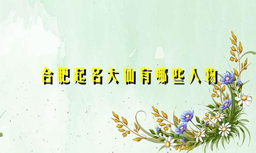 合肥起名大仙有哪些人物