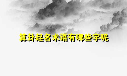 算卦起名术语有哪些字呢