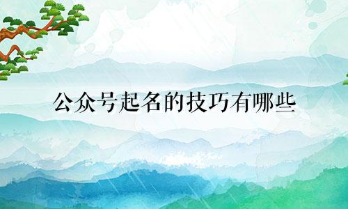 公众号起名的技巧有哪些