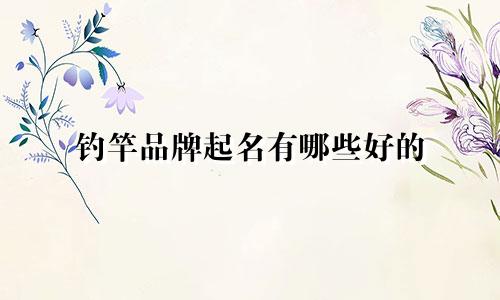 钓竿品牌起名有哪些好的
