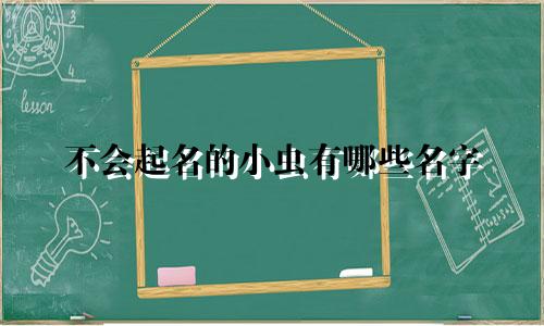 不会起名的小虫有哪些名字