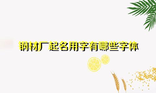 钢材厂起名用字有哪些字体