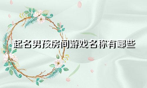 起名男孩房间游戏名称有哪些
