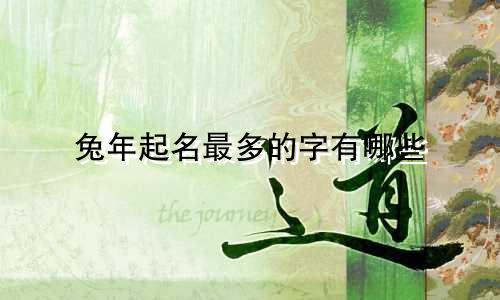 兔年起名最多的字有哪些