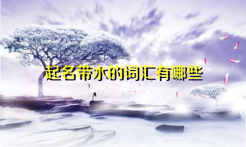 起名带水的词汇有哪些