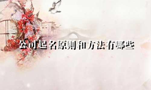 公司起名原则和方法有哪些