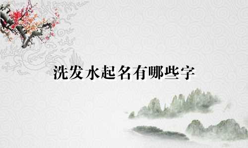 洗发水起名有哪些字