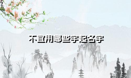 不宜用哪些字起名字