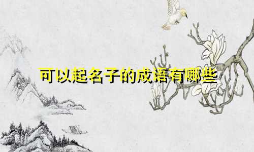 可以起名子的成语有哪些