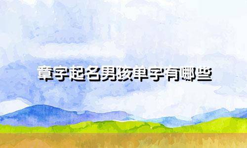 章字起名男孩单字有哪些