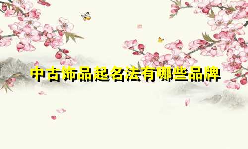 中古饰品起名法有哪些品牌